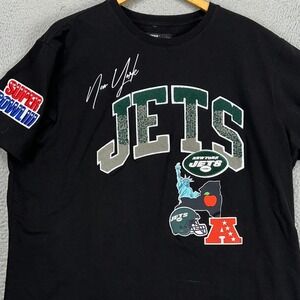 New York Jets Super Bowl T-Shirt Men 3XL Black Crewneck Graphic Tee Pro Standard